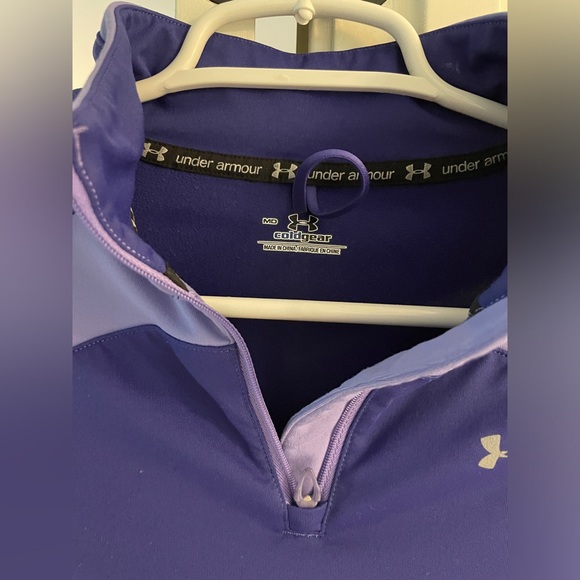 Women's Purple Under Armour ColdGear® ½ Zip - Medium - Picture 4 of 4